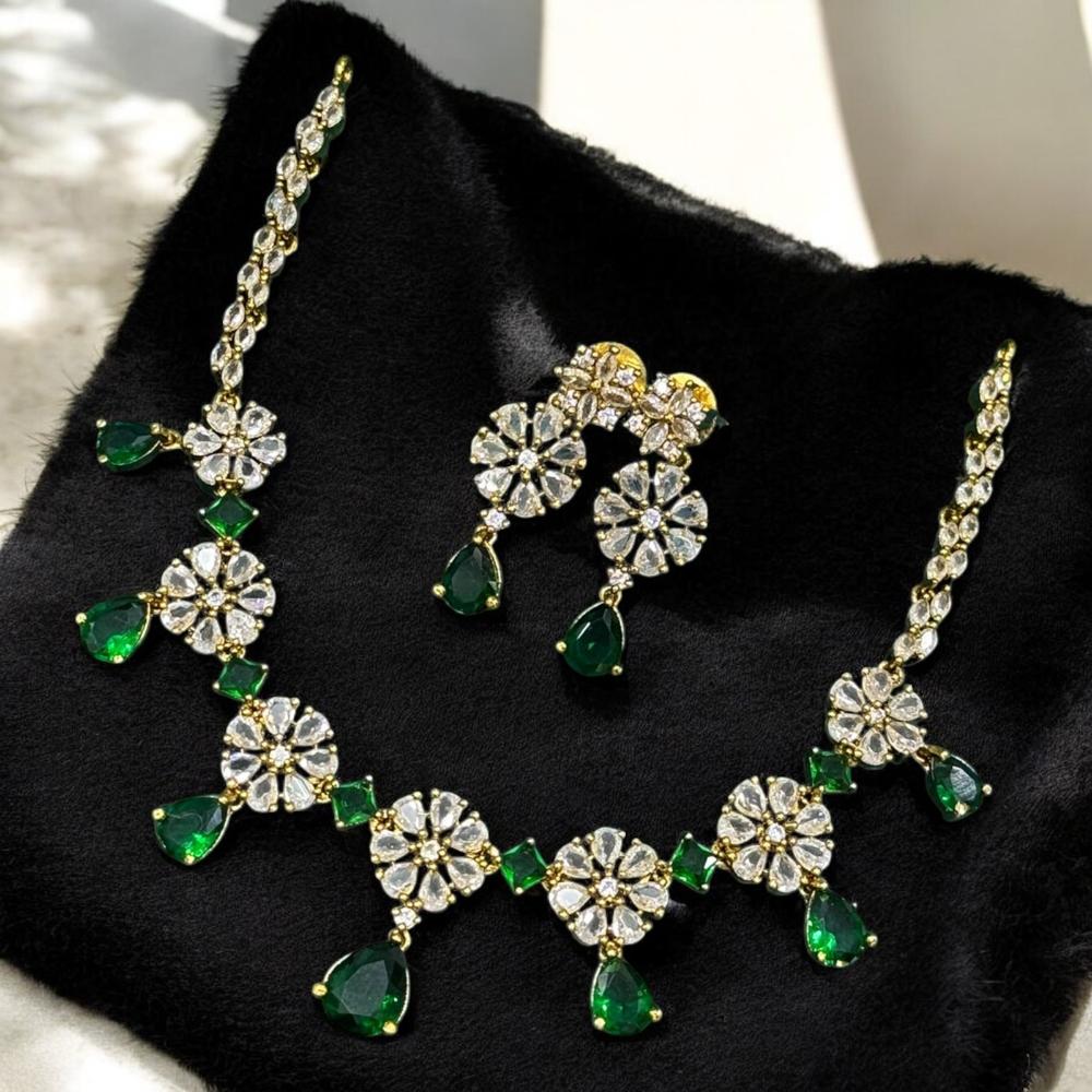 Sona Covering Crystal Stone And Austrian Stone Necklace Set