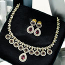 Sona Covering Crystal Stone And Austrian Stone Necklace Set