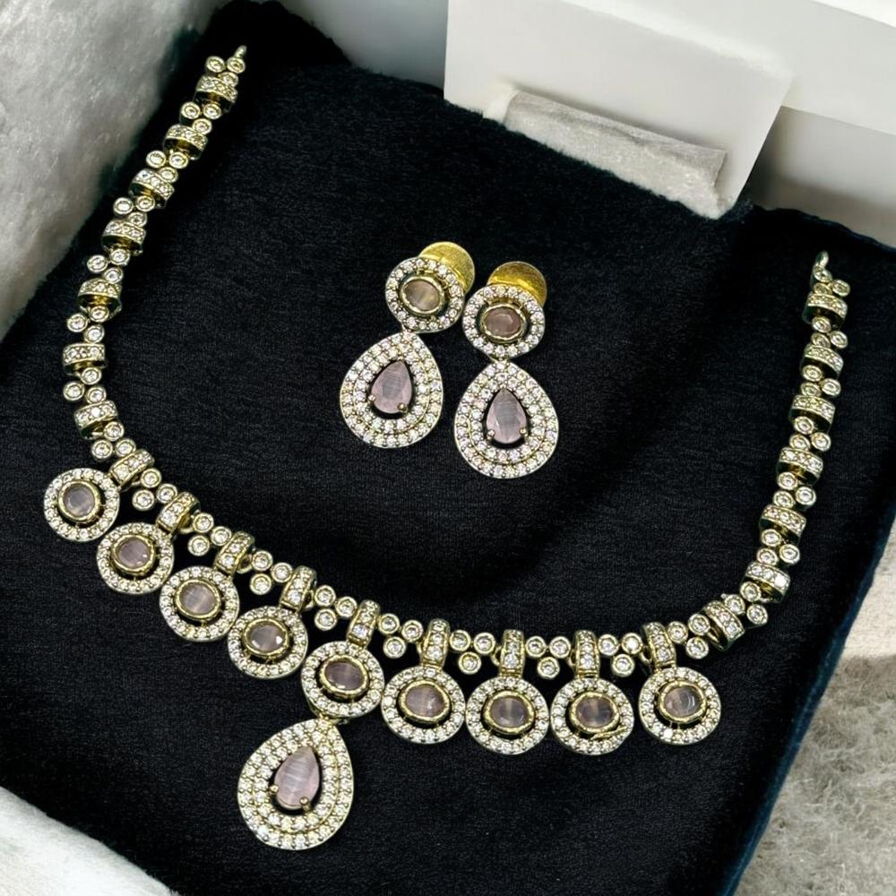 Sona Covering Crystal Stone And Austrian Stone Necklace Set