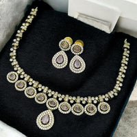 Sona Covering Crystal Stone And Austrian Stone Necklace Set