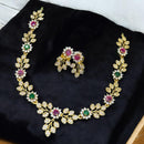 Sona Covering Crystal Stone Stone Necklace Set