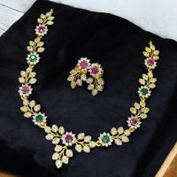 Sona Covering Crystal Stone Stone Necklace Set