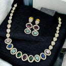 Sona Covering Crystal Stone Stone Necklace Set