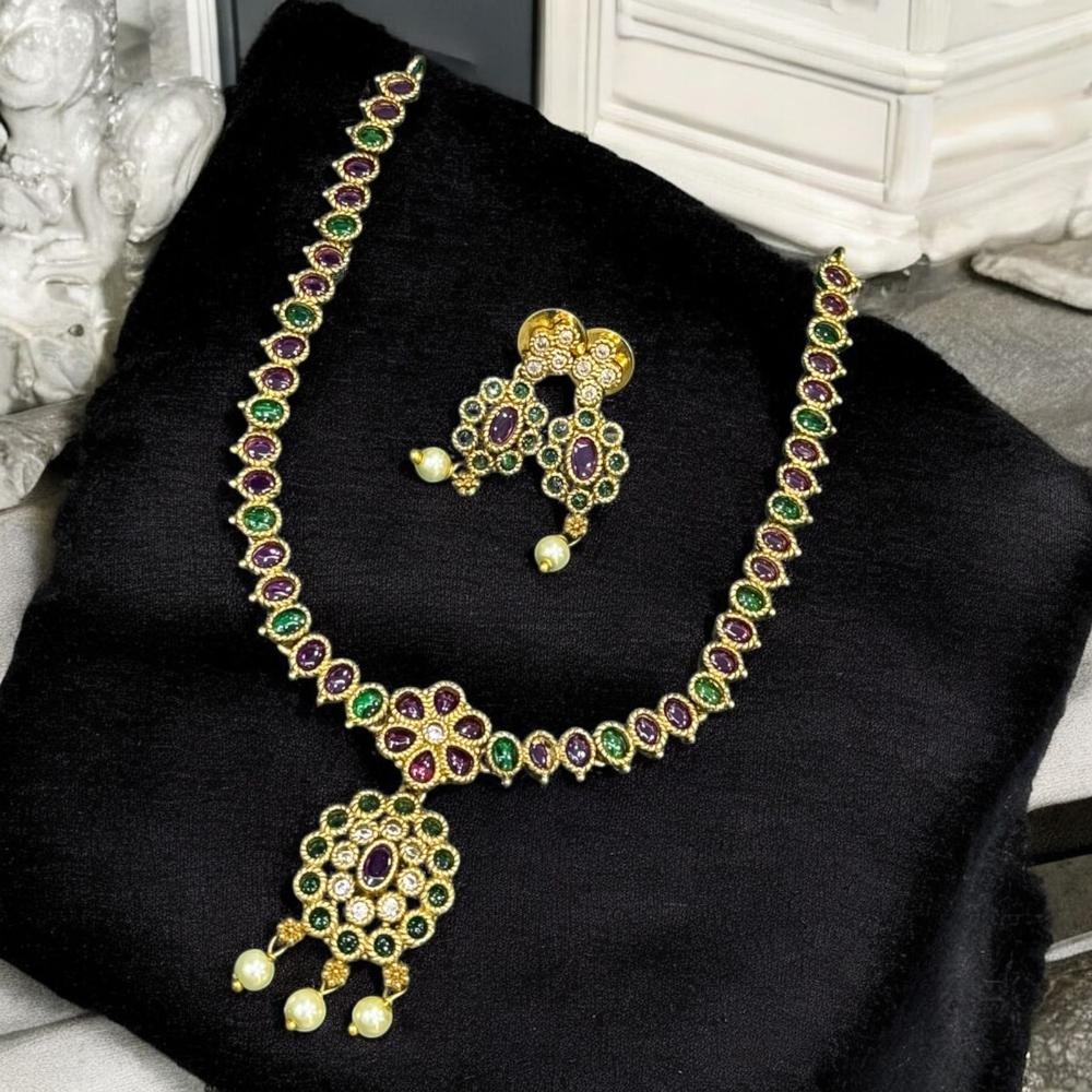 Sona Covering Austrian Stone Stone Necklace Set