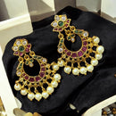 Sona Covering Gold Plated Pota Stone And Pearl Dangler Earrings