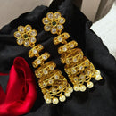 Sona Covering Gold Plated Austrain And Pota Stone Beads Jhumki Earrings