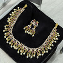 Sona Covering Gold Plated Austrain Stone And Crystal Necklace Set