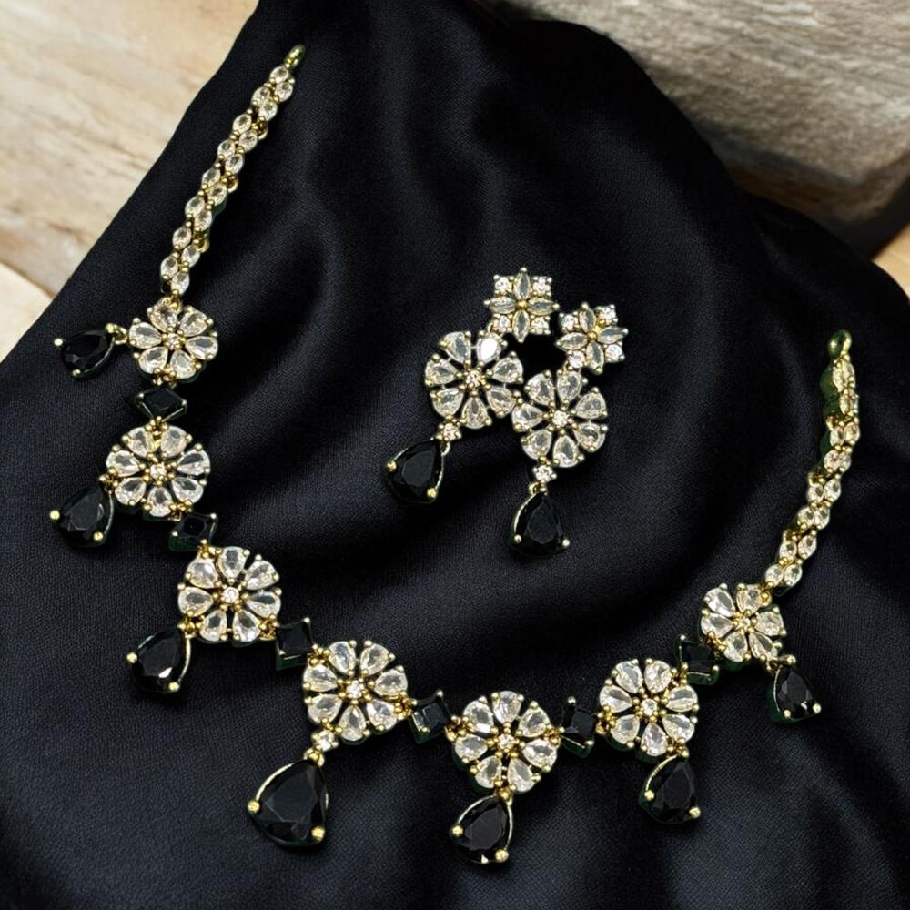 Sona Covering Shining American Diamond Necklace Set
