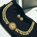 Sona Covering Gold‑Plated Pota Stone And  Pearl Necklace Set