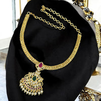 Sona Covering Ethnic Gold-Plated Austrian Stone And Pota Necklace Set