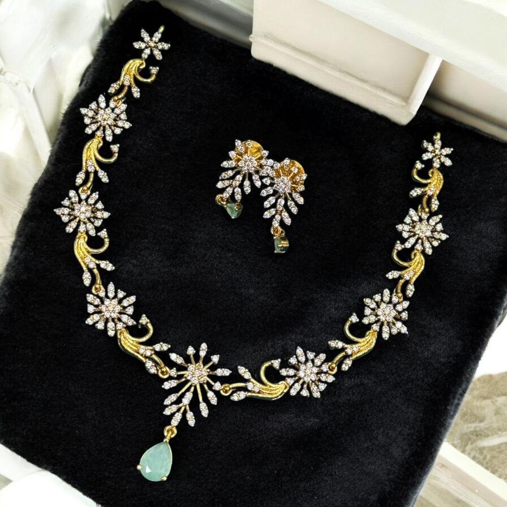 Sona Covering Elegant Gold-Plated Austrain Stone Necklace Set
