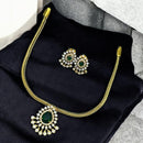 Sona Covering Shimmering Gold Plated Austrain And Crystal Stone Necklace Set