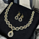 Sona Covering Shimmering Gold Plated Austrain And Crystal Stone Necklace Set