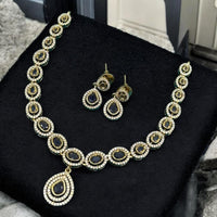 Sona Covering Shimmering Gold Plated Austrain And Crystal Stone Necklace Set