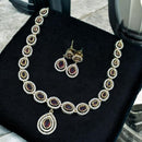Sona Covering Shimmering Gold Plated Austrain And Crystal Stone Necklace Set