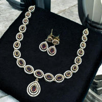 Sona Covering Shimmering Gold Plated Austrain And Crystal Stone Necklace Set