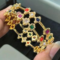 Sona Covering Royal Charm Pota Stone Bangles Set
