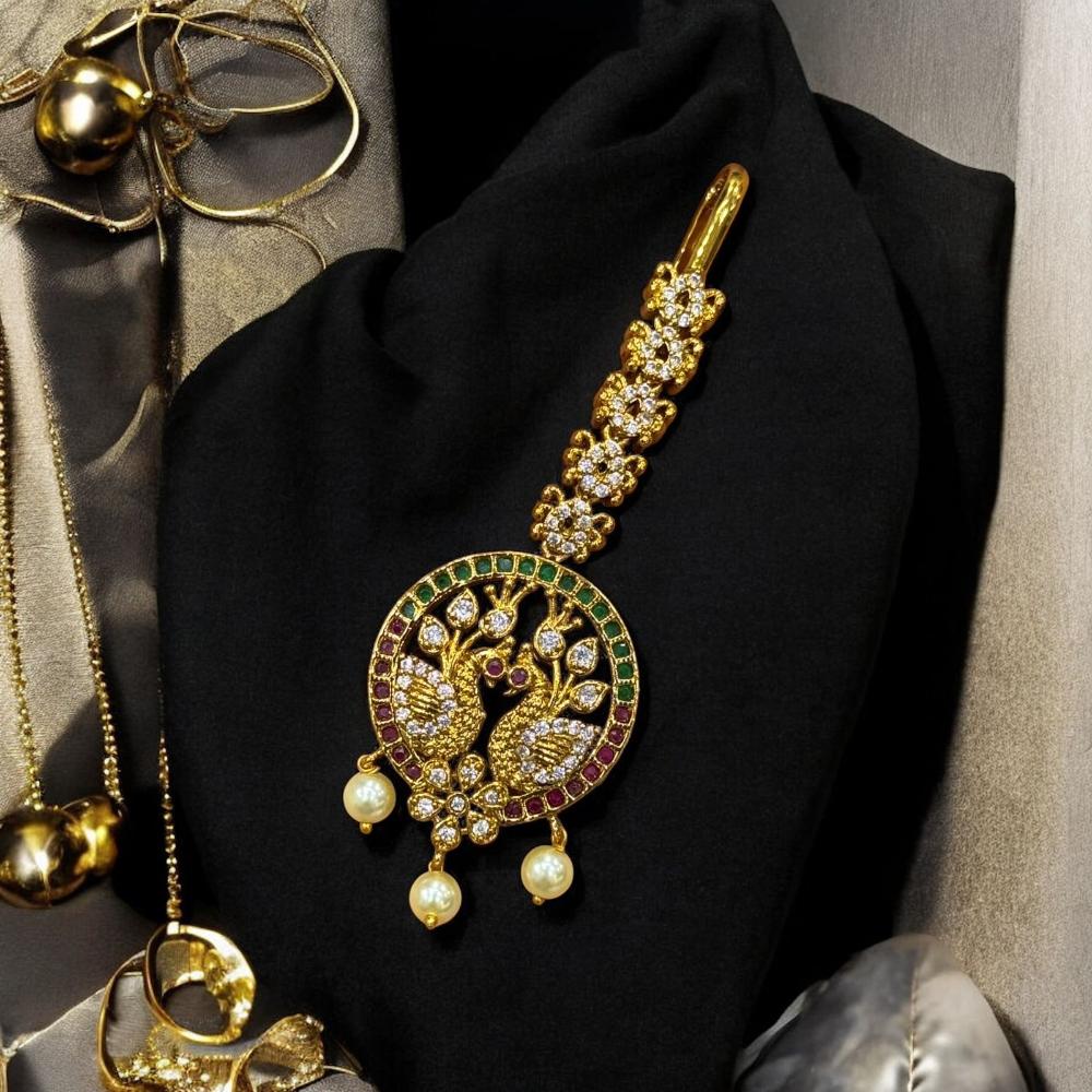 Sona Covering Royal Fusion Austrain And Pota Stone Pearl Mangtikka
