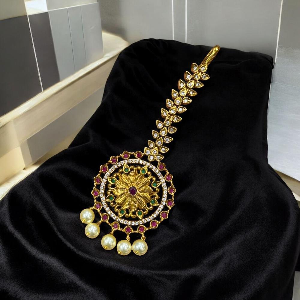 Sona Covering Festive Shine Austrain And Pota Stone Pearl Mangtikka