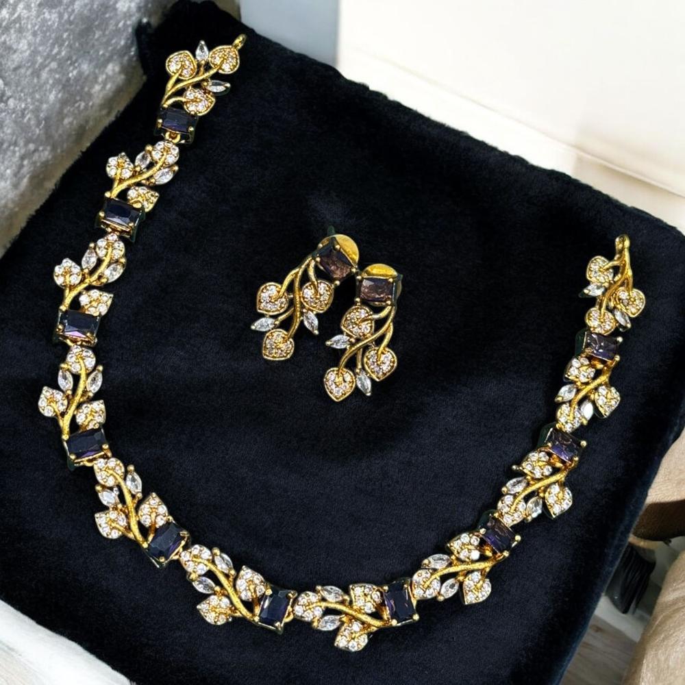 Sona Covering Crown Glow Crystal And Austrain Stone Empress Shine Necklace Set