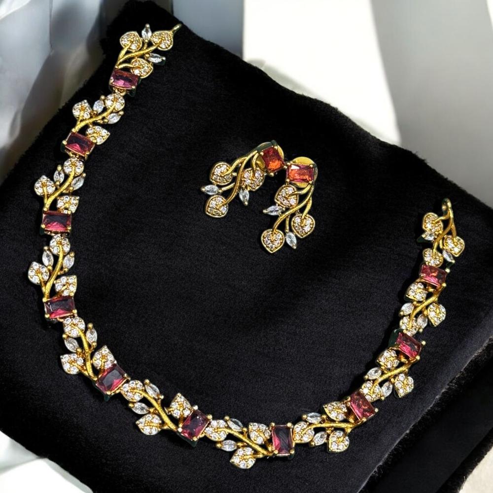 Sona Covering Crown Glow Crystal And Austrain Stone Empress Shine Necklace Set