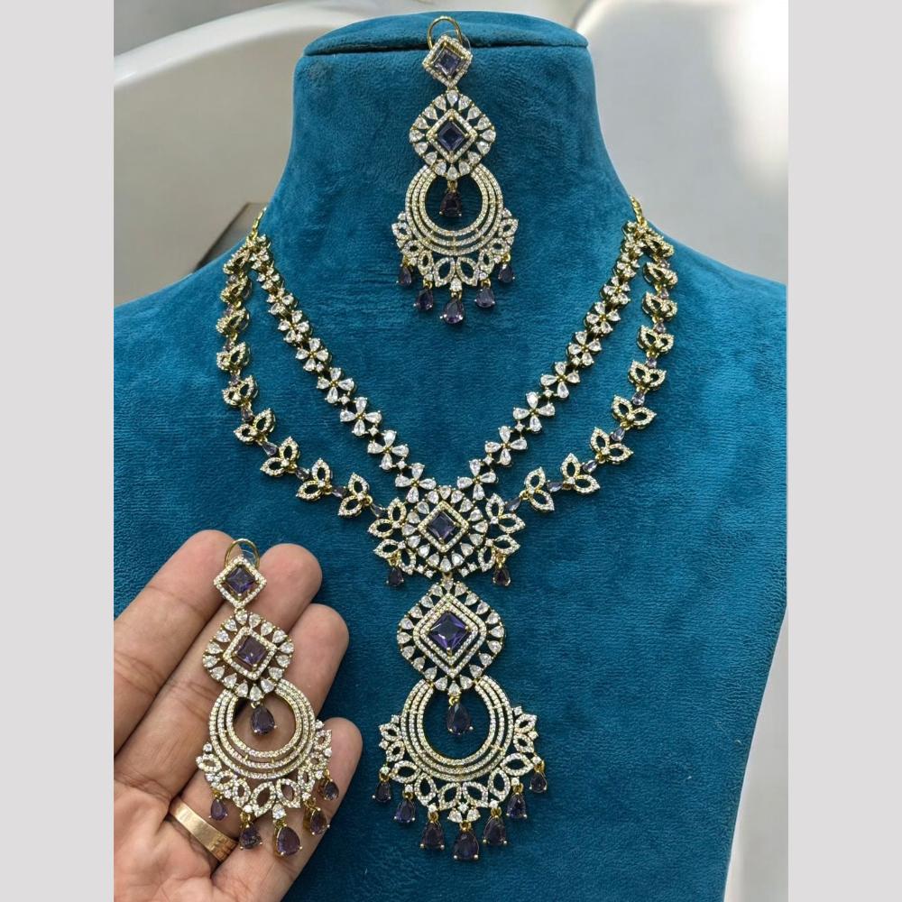 Sona Covering Shaadi Glam American Daimonds  Urban Royal Necklace Set