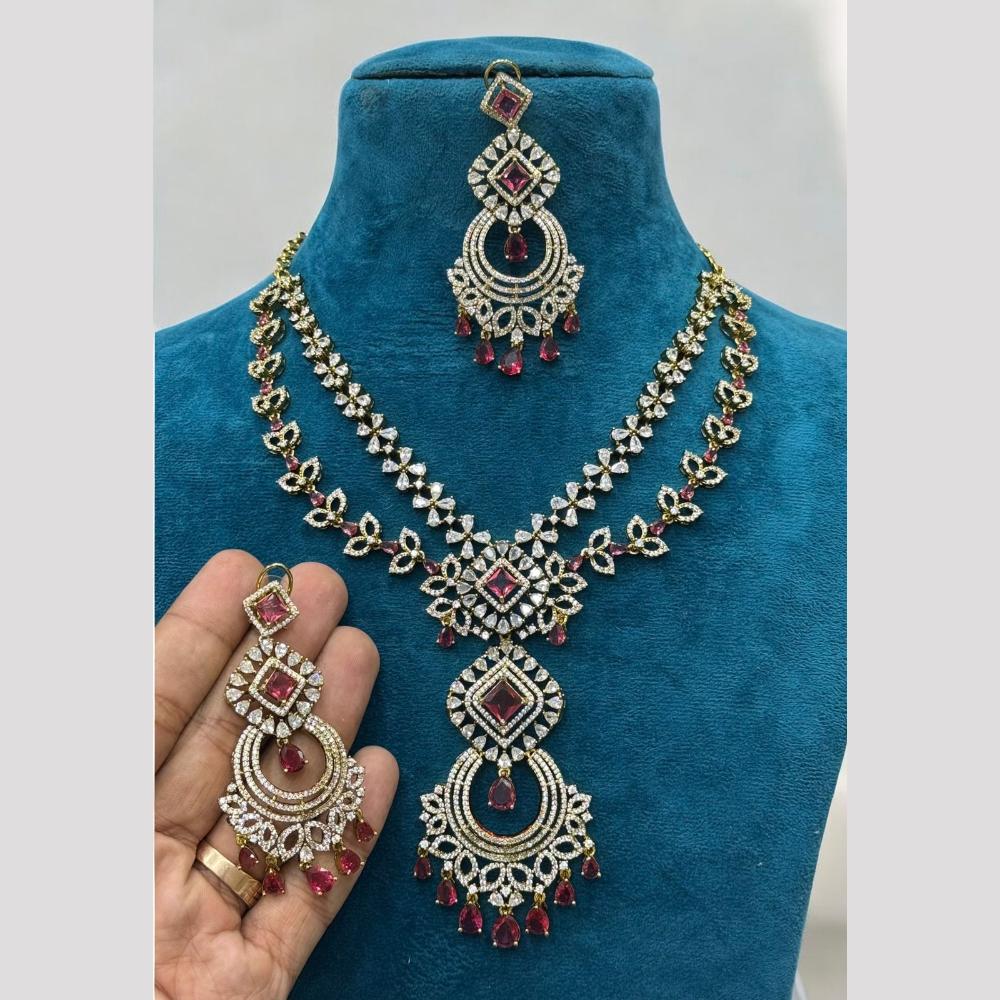 Sona Covering Shaadi Glam American Daimonds  Urban Royal Necklace Set