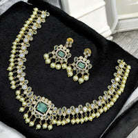 Sona Covering Shadi Glam Crystal And Pearl Urban Royal Necklace Set
