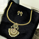 Sona Covering Glimmer Grace Elegant Crytsal And Pota Stone Pearl Necklace Set 