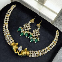 Sona Covering Wild Grace Crystal Stone Elephant Motif Necklace Set  