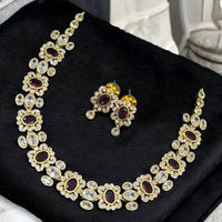 Sona Covering Twilight Spark Elegant Crystal Stone Necklace Set 