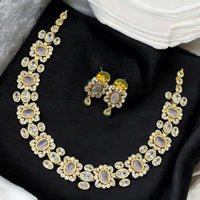 Sona Covering Twilight Spark Elegant Crystal Stone Necklace Set