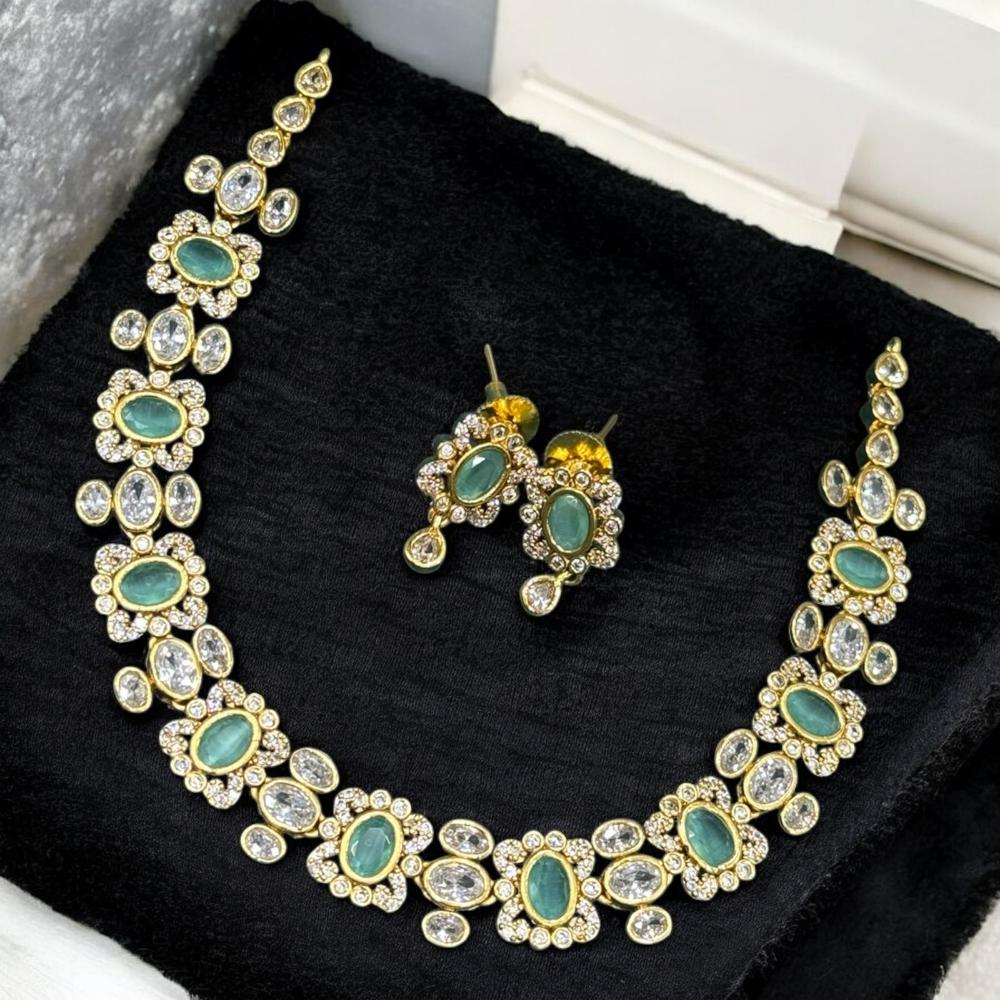 Sona Covering Twilight Spark Elegant Crystal Stone Necklace Set
