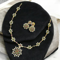 Sona Covering Golden Glam Austrian Stone Stone Necklace Set