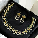 Sona Covering Golden Glam Austrian Stone Stone Necklace Set