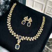 Sona Covering Gold Plated Austrain And Crystal Stone Necklace Set
