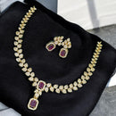 Sona Covering Gold Plated Austrain And Crystal Stone Necklace Set