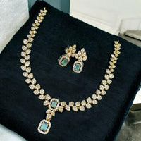 Sona Covering Gold Plated Austrain And Crystal Stone Necklace Set