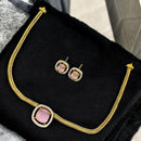 Sona Covering Lustrous Elegance Crystal Stone Necklace Set