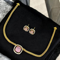 Sona Covering Lustrous Elegance Crystal Stone Necklace Set