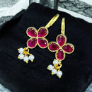 Sona Covering Classic Pota Stone And Pearl Statement Dangler Earrings