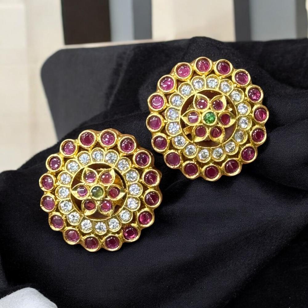 Sona Covering Gold Plated Austrian Stone Studs Earrings