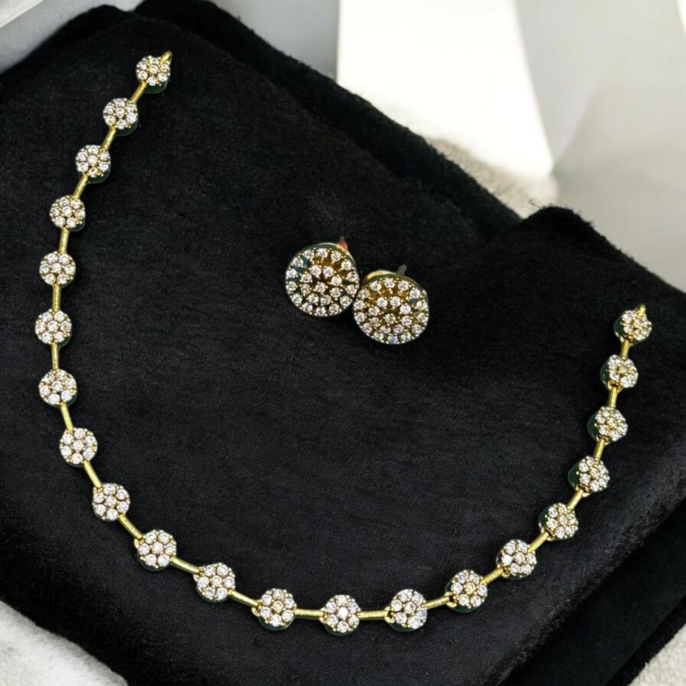 Sona Covering  Golden Glam  Austrian Stone Necklace Set