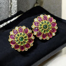 Sona Covering Gold Plated Austrian Stone Studs Earrings