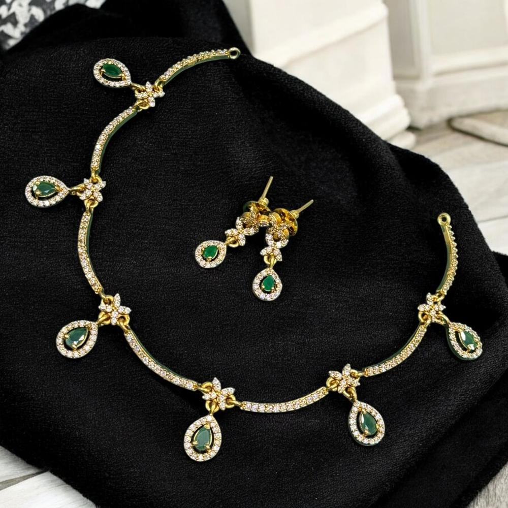 Sona Covering Premium Pota Stone And Austrian Stone Jewellery Necklace Set