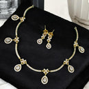 Sona Covering Premium Pota Stone And Austrian Stone Jewellery Necklace Set