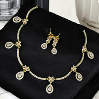Sona Covering Premium Pota Stone And Austrian Stone Jewellery Necklace Set