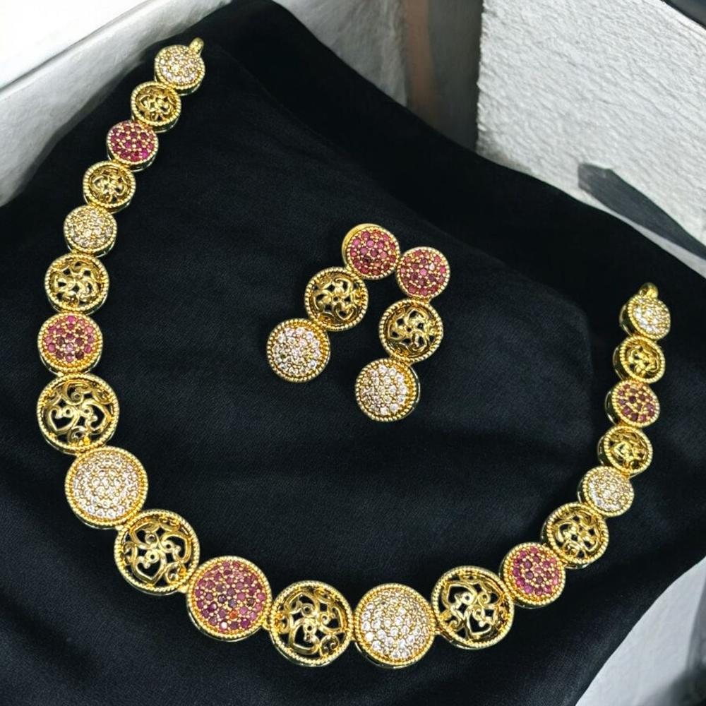 Sona Covering Elegant Fusion Austrian Stone Necklace Set