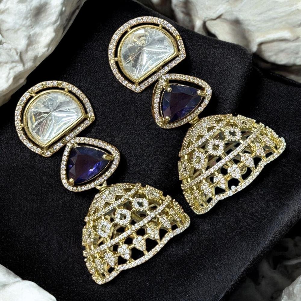 Sona Covering Heritage Shine Gold Plated Austrian Stone Dangler Earrings