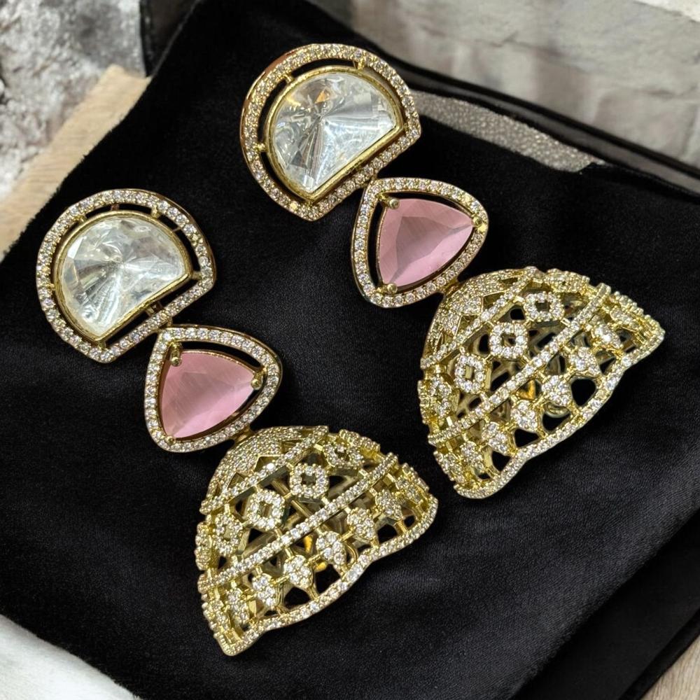 Sona Covering Heritage Shine Gold Plated Austrian Stone Dangler Earrings